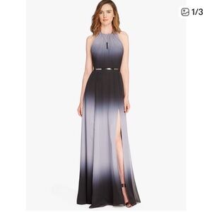 Just reduced ! Halston Heritage Ombre Halter Maxi Dress - Gray Black size 0